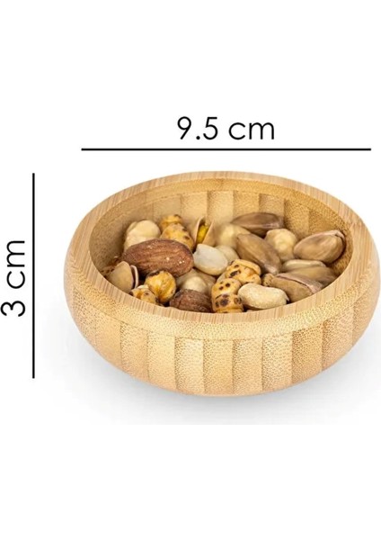 Doğal Bambu 3’lü Yuvarlak Lokumluk Çerezlik Seti – Şık ve Kullanışlı Tasarım