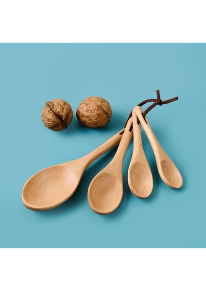 4'lü Bambu Kaşık Seti - Açık Kahverengi fiyatları