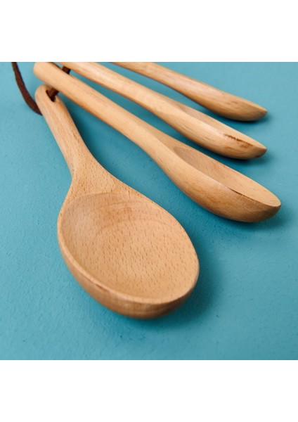 4'lü Bambu Kaşık Seti - Açık Kahverengi modelleri