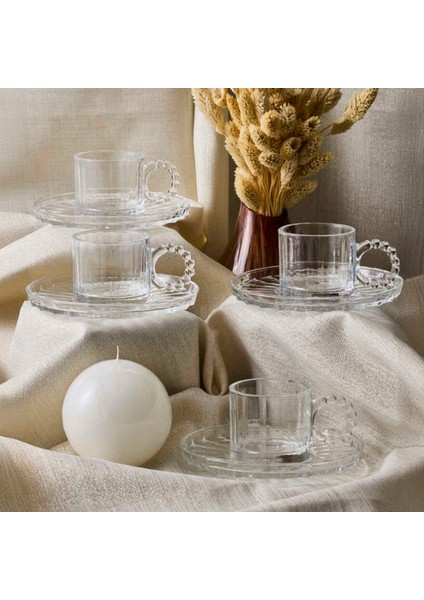 Ringo Line 6'lı Kahve Fincan Takımı - Şeffaf - 90 ml