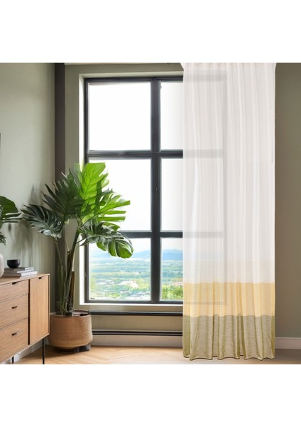 Soft Sarı Yoğunluklu Fon Perde - Renkli / Sarı - 140X270 cm
