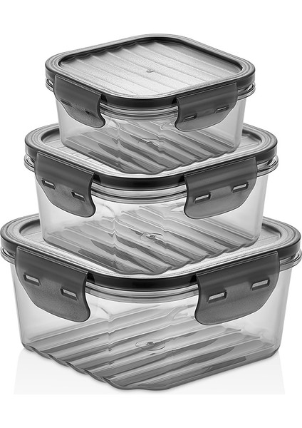 3lü Saklama Kabı Seti Qlux Bpa Içermez Sızdırmaz Contalı Saklama Taşıma Kabı L-00860 fiyatları