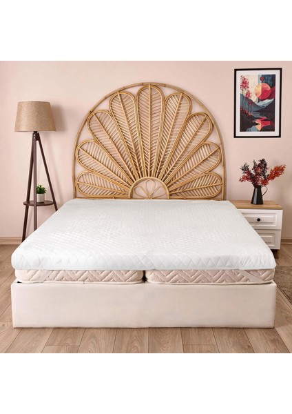 Soft Nando Basic Çift Kişilik Lastikli Alez - Beyaz - 160X200 cm