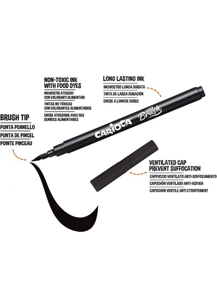 Carioca Keçeli Boya Süper Brush Fırça Uçlu 10'lu 42937 fırsatları