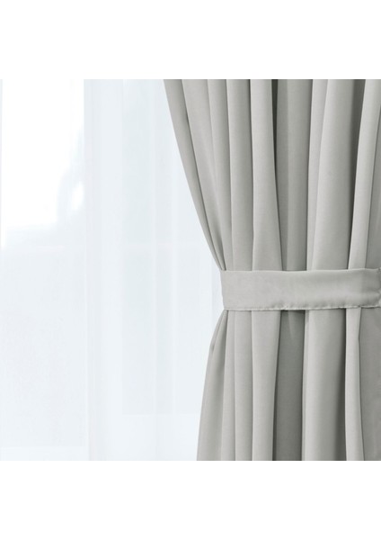 Soft Mori Fon Perde - Gri - 300X270 cm