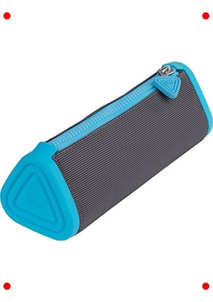 Üçgen Tasarım Kalem Kutusu, Koyu Gri-Fosforlu Mavi