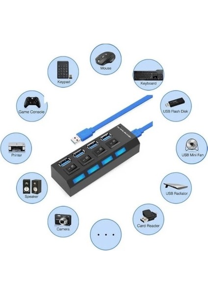 4 Port Hub USB 3.0 Çoklayıcı Çoğaltıcı Switch modelleri