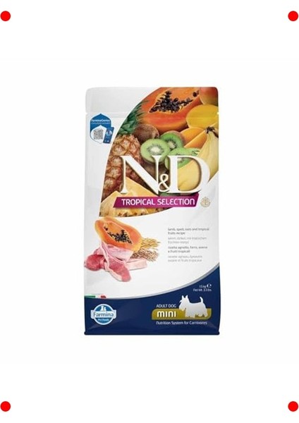 Mini Irk Kuzu ve Tropikal Meyveli Yetişkin Köpek Maması 1.5kg