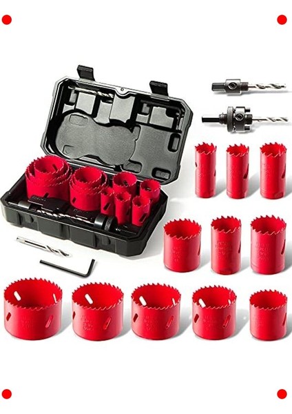 Bi-Metal Delik Testere Seti, 17 Parça (19-68MM)