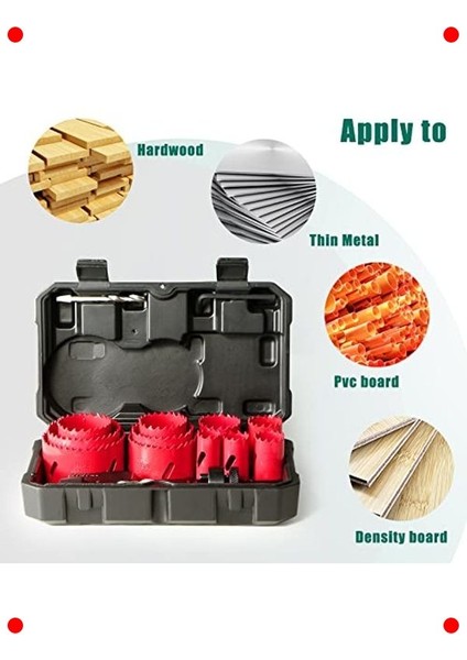 Bi-Metal Delik Testere Seti, 17 Parça (19-68MM) modelleri