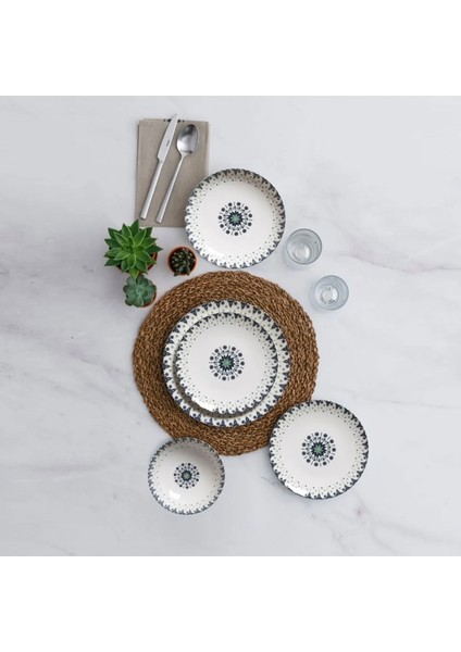 Porselen Atina 24 Parça Elegante Yemek Takımı - Mavi modelleri