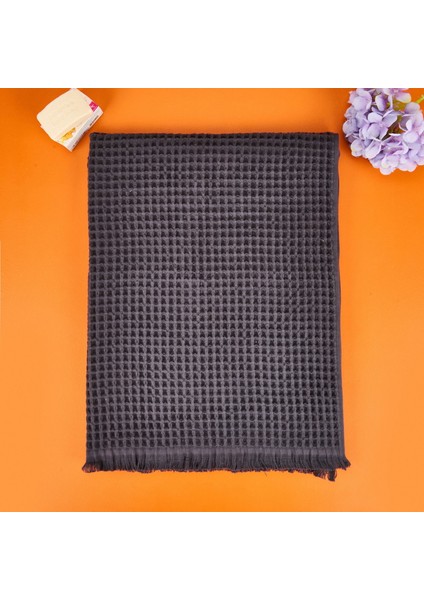 Soft Waffle Banyo Havlusu - Antrasit - 70X140 cm