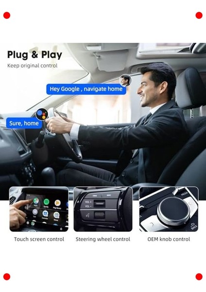 Kablosuz Carplay & Android Auto Multimedya Adaptörü fırsatları