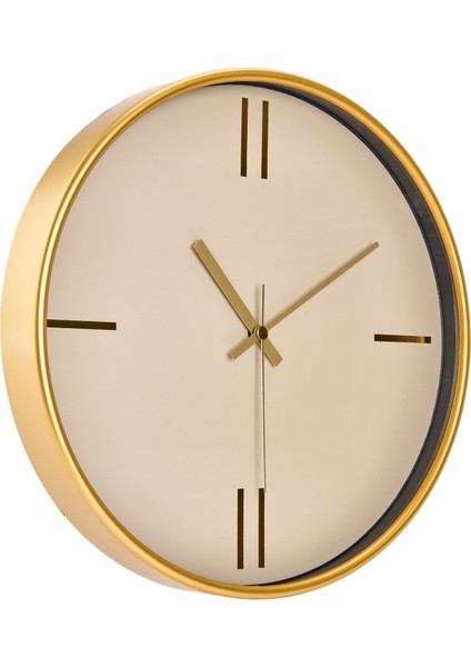 Dekoratif Krem Kadran Çizgi Rakam Duvar Saati - Altın - 29 cm fiyatları
