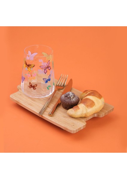 Kitchen Kelebek Figürlü Borosilikat Cam Meşrubat Bardağı - Şeffaf - 650 ml fiyatları