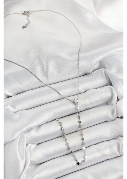 Pirinç Zirkon Taşlı Yıldız Figürlü Y Model Gümüş Renk Kadın Kolye fiyatları