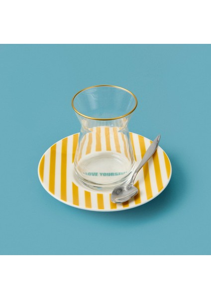 Kitchen Love Yourself Çay Tabağı - Sarı - 13 cm fiyatları