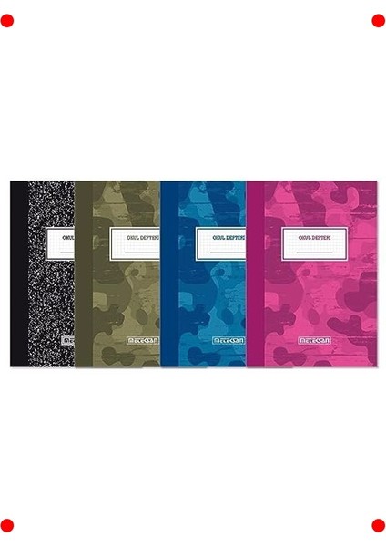 Kamuflaj Desen A4 Kareli Okul Defteri - 4'lü Set fiyatları