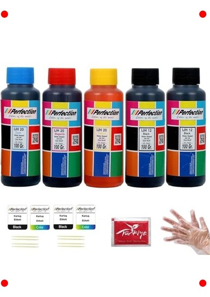 GI-490 Uyumlu Tanklı Yazıcı Mürekkep Seti - 5X100 gr