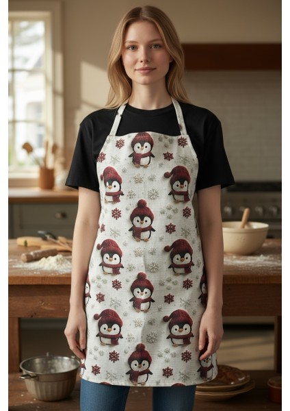 Unisex Mutfak Önlüğü Aşçı Önlüğü Yeni Yıl Yılbaşı Noel Baba