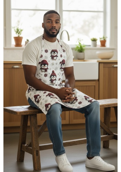 Unisex Mutfak Önlüğü Aşçı Önlüğü Yeni Yıl Yılbaşı Noel Baba