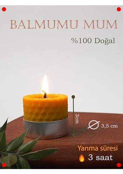 12 Adet Doğal Petek Balmumu Tealight Mum modelleri