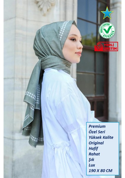 Hint Ipek Premium Lux Original Monogram Şal (Ipek Vual, Özel Seri, Yüksek Kalite, Hafif, Rahat, Şık, Tesettür Giyim, Shawl, Hijab)