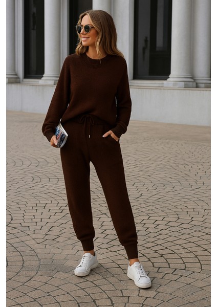 Kadın Rahat Kalıp Örgü Triko Tasarım Alt Üst Takım indirimleri