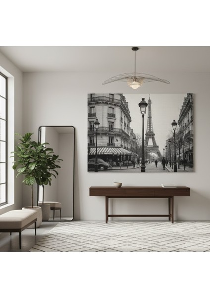 Lüks Siyah Beyaz Eyfel Kulesi Paris Kanvas Tablo | Çerçevesiz Salon ve Antre Dekorasyonu modelleri