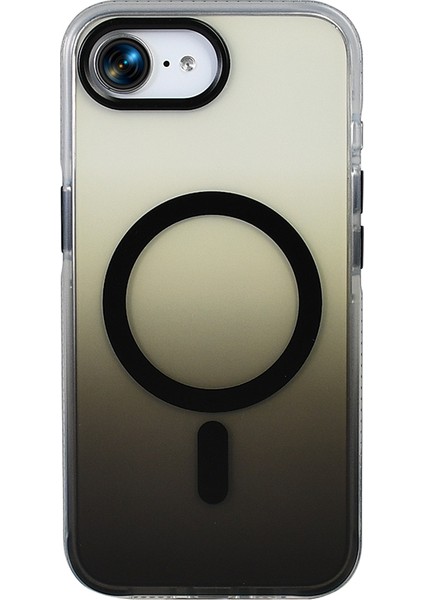 iPhone 16E Kılıf M-Safe Şarj Özellikli Transparan Renk Geçişli Zore Toros Kapak - Siyah fırsatları