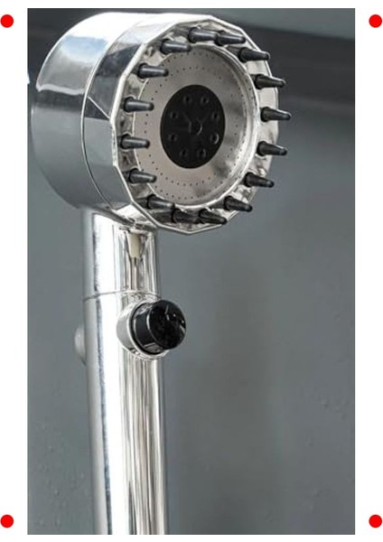 Masajlı 3 Fonksiyonlu Ayarlanabilir Duş Başlığı - Krom modelleri