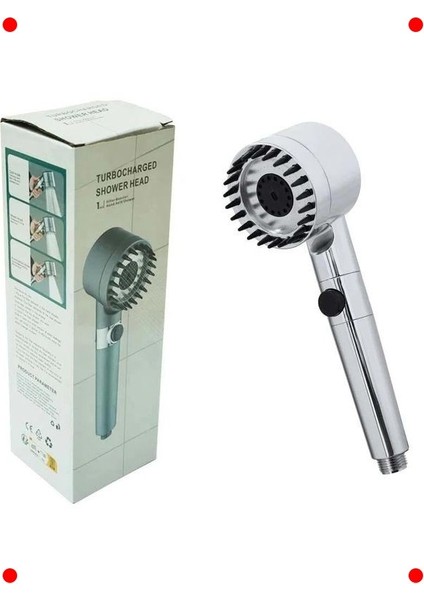 Masajlı 3 Fonksiyonlu Ayarlanabilir Duş Başlığı - Krom fırsatları