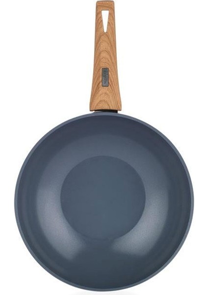 Fiesta Seramik Wok Tava - Siyah / Açık Kahverengi - 28 cm