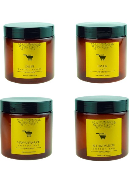 Organizer 4lü Kapaklı Kutu 500ML Set Banyo Düzenleyici Kutular