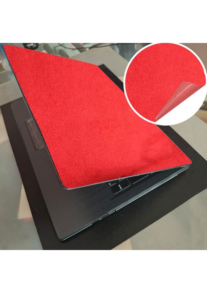 Laptop Kapak Koruyucu Kaplama Yapışkanlı Alkantara Kumaş 33X48 Cm. Kırmızı