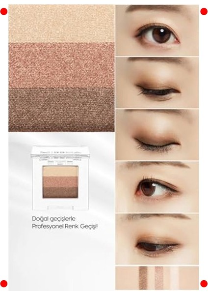 3 Renkli Dökülme Yapmayan Göz Farı Paleti No.3 modelleri