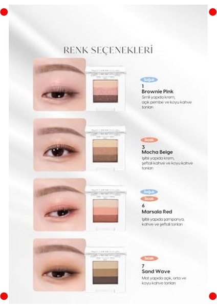 3 Renkli Dökülme Yapmayan Göz Farı Paleti No.3 indirimleri