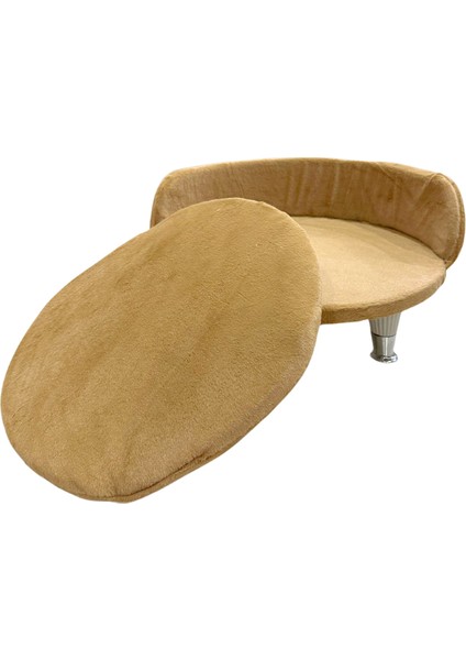 Küçük Irk Köpekler ve Tüm Kediler Için Yumuşak Konforlu Peluş Taht Yatak | Modern Şık Tasarım | Ev Dekoruna Uyumlu Rahat Dinlenme Köşesi | Dayanıklı Ayaklı Kedi ve Köpek Yatağı