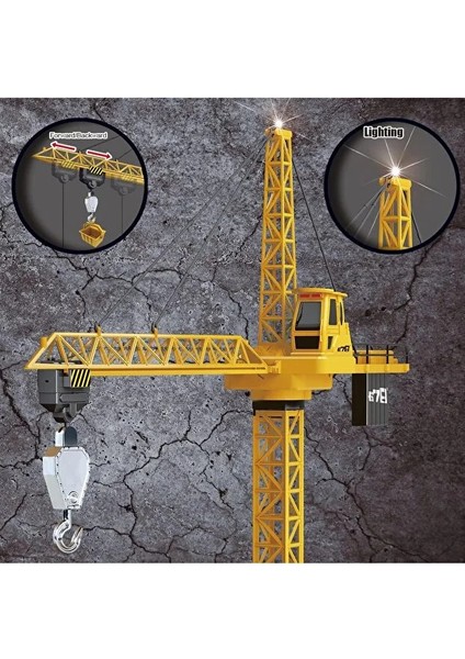 Dev Boy Uzaktan Kumandalı 128 cm Tam Otomatik Gövdesi ve Halatı Hareketli Şarjlı Kule Vinç indirimleri