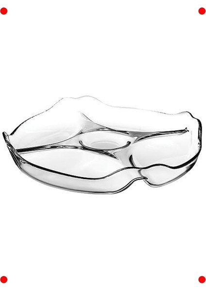 Bölmeli Cam Servis Tabağı 252 mm