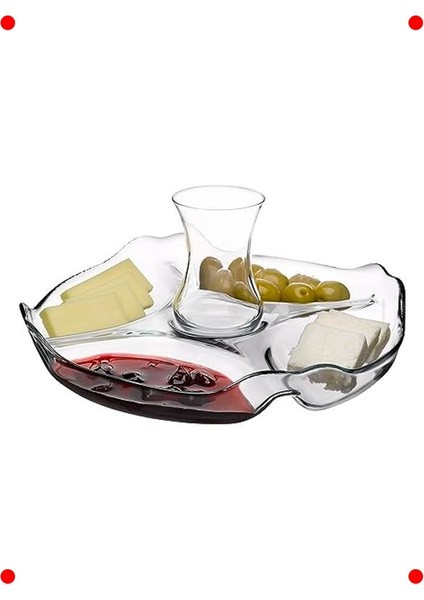 Bölmeli Cam Servis Tabağı 252 mm modelleri