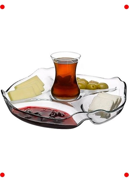 Bölmeli Cam Servis Tabağı 252 mm fırsatları