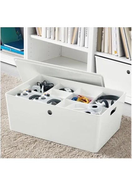 Kuggıs Kapaklı Kutu Beyaz 37 x 54 x 21 cm