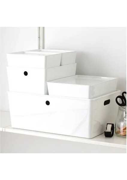 Kuggıs Kapaklı Kutu Beyaz 37 x 54 x 21 cm