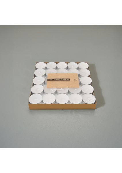 50'li Tealight Mum - Beyaz - 3,8 cm modelleri