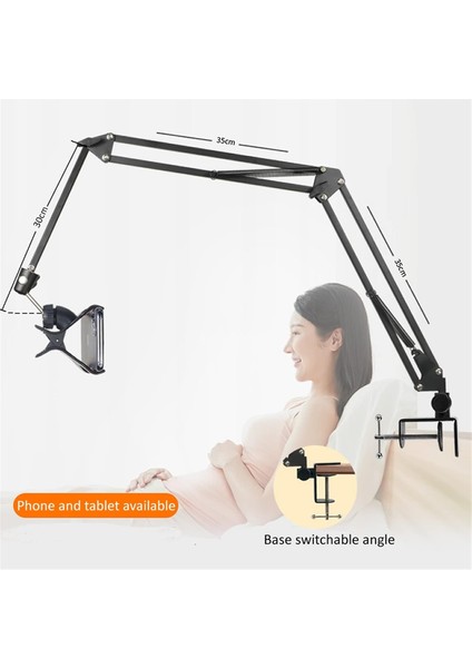 Metal Kollu Tablet ve Telefon Tutucu 360° Ayarlanabilir – Masa & Yatak Kenarı Için Esnek Stand fiyatları