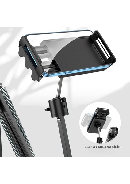 Metal Kollu Tablet ve Telefon Tutucu 360° Ayarlanabilir – Masa & Yatak Kenarı Için Esnek Stand indirimleri