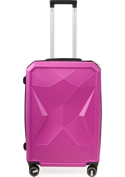 Travel Star Orta Boy Abs Valiz - Pembe - 66X45X26 cm