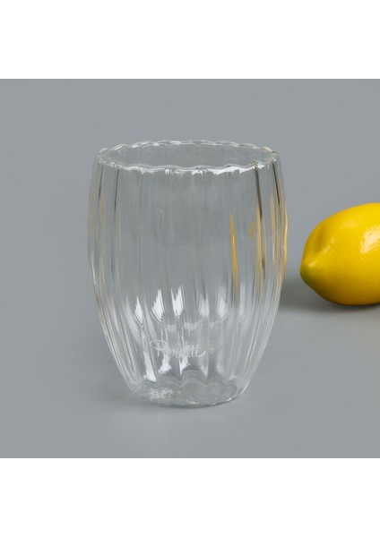 Stripe Çift Cidarlı Bardak - Şeffaf - 350 ml fiyatları