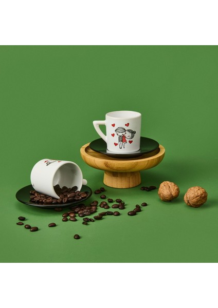 LMB-I01 Sevgi Temalı 2'li Fincan Takımı - Renkli - 90 ml